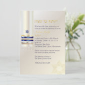 PixDezines talit/Stilvolle Bar Mitzvah/Asche/Gold Einladung (Stehend Vorderseite)