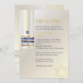 PixDezines talit/Stilvolle Bar Mitzvah/Asche/Gold Einladung (Vorne/Hinten)