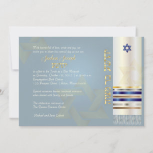 PixDezines talit/Stilvolle Bar Mitzvah/Asche/Gold Einladung