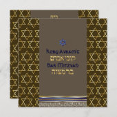 PixDezines talit/Stilvolle Bar Mitzvah/gold Einladung (Vorne/Hinten)