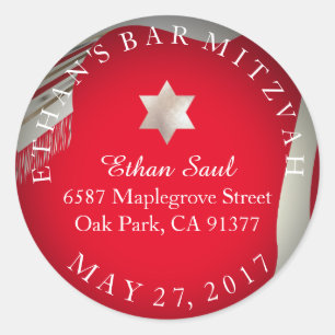 PixDezines Tallit Bar Mitzvah/Env. Händler Runder Aufkleber