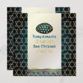 PixDezines tallit+kippah/Stilvolle Bar Mitzvah/Gol Einladung (Vorne/Hinten)