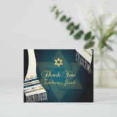 PixDezines Tallit Mitzvah Danke / Aquamarin Green Postkarte (Stehend Vorderseite)