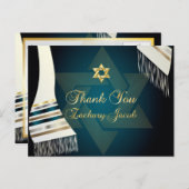 PixDezines Tallit Mitzvah Danke / Aquamarin Green Postkarte (Vorne/Hinten)