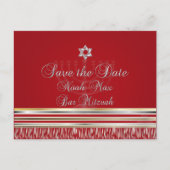 PixDezines TALLIT/RED/MITZVAH Save the Date Ankündigungspostkarte (Vorderseite)