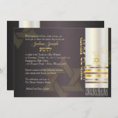 PixDezines tallit/Stilvolle Bar Mitzvah/Asche/Gold Einladung (Vorne/Hinten)