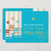 PixDezines Tallits Stilvolle B'not Mitzvah/DIY-Far Einladung (Vorne/Hinten)