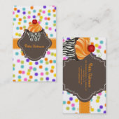 PixDezines tangelo Wirbel cupcake+sprinkles Visitenkarte (Vorne/Hinten)