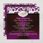 PixDezines Tanza Damask/DIY Farbe/weiß Einladung (Vorne/Hinten)