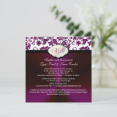 PixDezines Tanza Damask/DIY Farbe/weiß Einladung (Stehend Vorderseite)