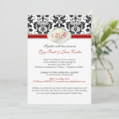 PixDezines Tanza Damask/DIY Farben!! Einladung (Stehend Vorderseite)