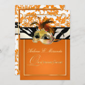 PixDezines Tanza Damask/Quinceanera/Zebra Einladung (Vorne/Hinten)