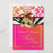 PixDezines Tanza Damask/süß 16/zebra Einladung (Vorderseite)