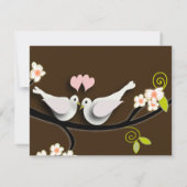 PixDezines taubt/liebt Vögel/Gänsehaut-Hintergrund Einladung (Rückseite)