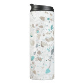 PixDezines TERRAZZO AQUA AQUAMARINER SILVER Thermosbecher (Nach rechts gedreht)
