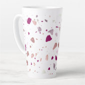 PixDezines Terrazzo Muster Rose Gold Burgund Milchtasse (Linke Ecke)