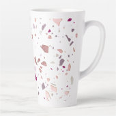 PixDezines Terrazzo Muster Rose Gold Burgund Milchtasse (Rechts)