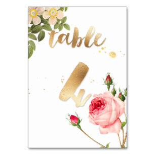 PixDezines Tisch 4/Vintage Rosen/Redoute Tischnummer