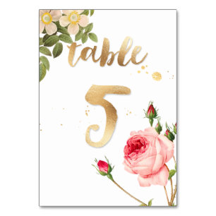 PixDezines Tisch 5/Vintage Rosen/Redoute Tischnummer