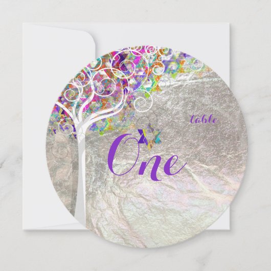 PixDezines-Tischnummern-Baum des Lebens Mitzvah Einladung (Vorderseite)