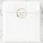 PixDezines Toile/Imitate Gold Rose Runder Aufkleber (Tasche)
