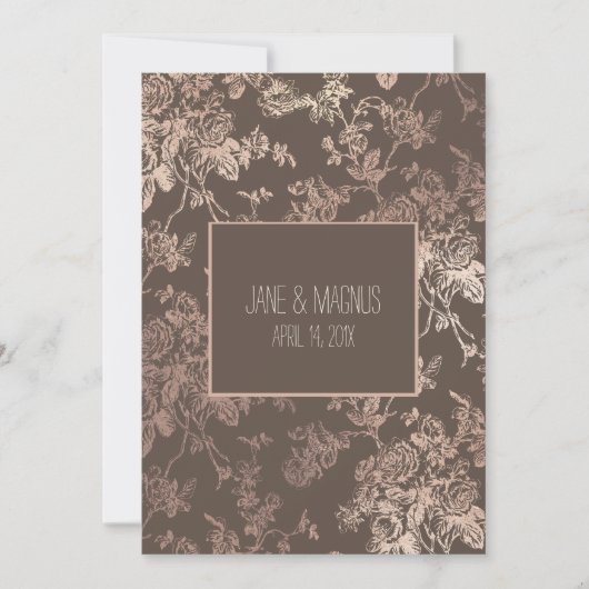 PixDezines Toile Rose Gold/DIY Hintergrund Einladung (Vorderseite)