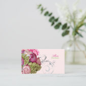 PixDezines-Torfbouquet, Blumen-/Degenfarben Visitenkarte (Stehend Vorderseite)