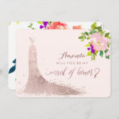 PixDezines Trauzeugin/Blütenfarbe/Wasserfarbe/Früh Einladung (Vorne/Hinten)