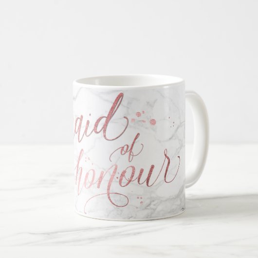 PixDezines Trauzeugin/Imitats Rose Gold Script Kaffeetasse (VorderseiteRechts)