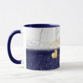 PixDezines Trauzeugin/Marmor+Gold+Blue Glitzer Tasse (Links)