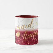 PixDezines Trauzeugin/Marmor+Gold+Roter Glitzer Tasse (Zentrum)