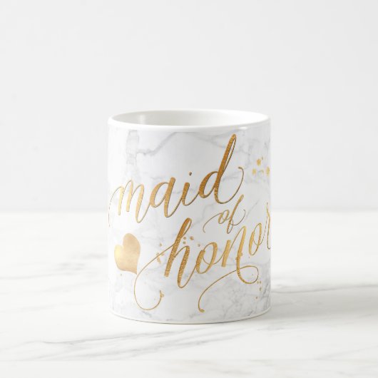 PixDezines Trauzeugin/Marmor+Imitate Gold/Script Kaffeetasse (Mittel)