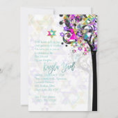 PixDezines TREE DER LEBENSMUSIKNOTEN MITZVAH PINK Einladung (Rückseite)