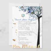 PixDezines Tree des Lebens Bar Mitzvah Einladung (Rückseite)