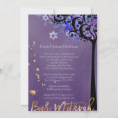 PixDezines Tree des Lebens Bar Mitzvah, Iridescent Einladung (Rückseite)