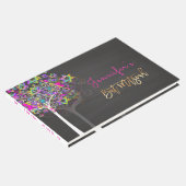 PixDezines Tree des Lebens Mitzvah/Pink+Chalkboard Gästebuch (Ecke)