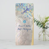 PixDezines Tree des Lebens Mitzvah/Silberteppich Einladung (Stehend Vorderseite)