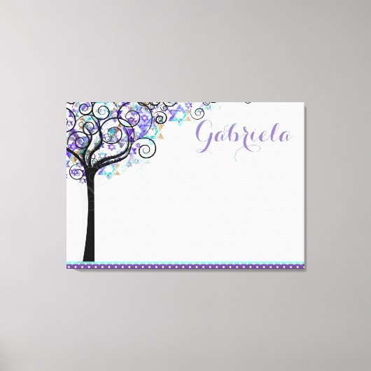 PixDezines Tree des Lebens Zeichen an Bord/Lila/bl Leinwanddruck (Vorderseite)