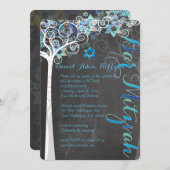 PixDezines Tree of Life Bat Mitzvah/Chalkboard Einladung (Vorne/Hinten)