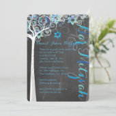 PixDezines Tree of Life Bat Mitzvah/Chalkboard Einladung (Stehend Vorderseite)