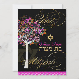 PixDezines Tree of Life Bat Mitzvah/DIY Hintergrun Einladung