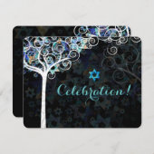 PixDezines Tree of Life Bat Mitzvah/Empfang Einladung (Vorne/Hinten)