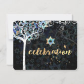 PixDezines Tree of Life Bat Mitzvah/Empfang Einladung (Vorderseite)