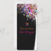 PixDezines Tree of Life Bat Mitzvah/pink Einladung (Vorderseite)