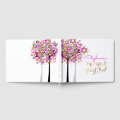 PixDezines Tree of Life Bat Mitzvah/Pink Gästebuch (Voll)