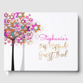 PixDezines Tree of Life Bat Mitzvah/Pink Gästebuch (Vorderseite)
