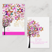 PixDezines Tree of Life Mitzvah Platzkarten (Vorne/Hinten)