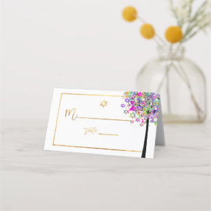 PixDezines Tree von LIfe+Pink+Green+Imitate Gold Platzkarte
