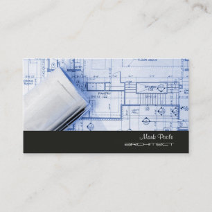 PixDezines TRENDY ARACHITECH BLAUES DRUCKPAPIER Visitenkarte
