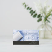 PixDezines TRENDY ARACHITECH BLAUES DRUCKPAPIER Visitenkarte (Stehend Vorderseite)